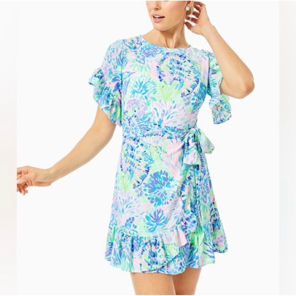 NWT Lilly Pulitzer Darlah Stretch Dress Size 2 Shell of a Party Multi Preppy
